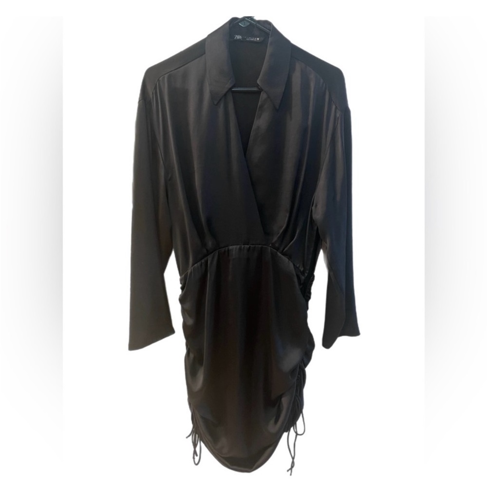 Zara Black Satin Mini Dress - Picture 2 of 4